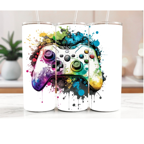 20 oz cup with gamer motif 8
